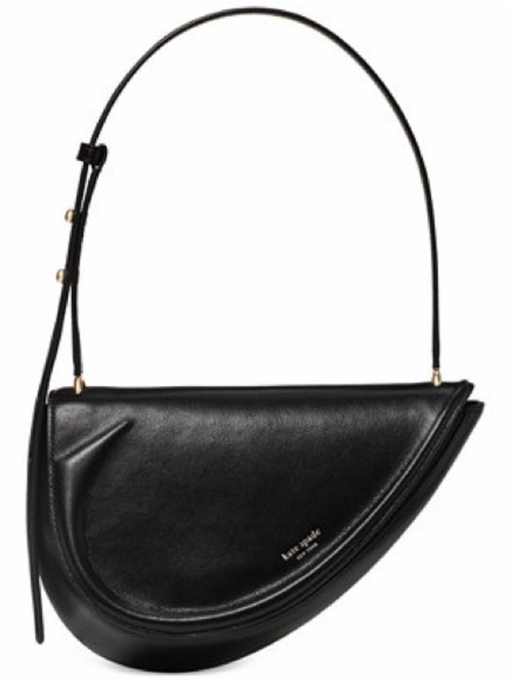 kate spade Black Crescent Shoulder Bag with Gold Hardware. NWT.